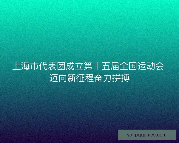 上海市代表团成立第十五届全国运动会 迈向新征程奋力拼搏